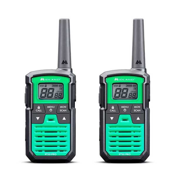 Walkietalkies XT-30 Pro C1463, 16 Canales PMR446, Verdes MIDLAND