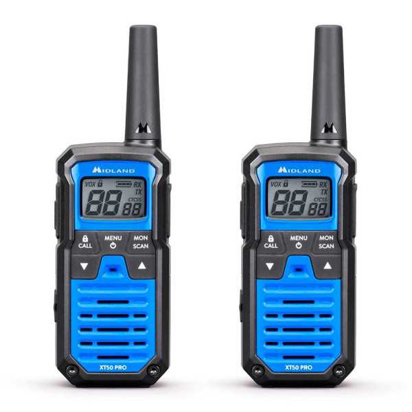 Walkietalkies XT-50 Pro C1464, 16 Canales PMR446, Azules MIDLAND