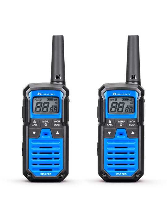 Walkietalkies XT-50 Pro C1464, 16 Canales PMR446, Azules MIDLAND