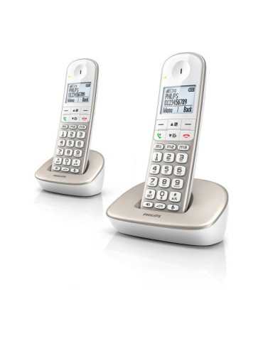 Teléfono Duo Inalámbrico XL4902S Blanco y Gris PHILIPS