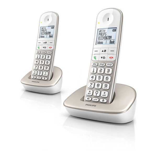 Teléfono Duo Inalámbrico XL4902S Blanco y Gris PHILIPS