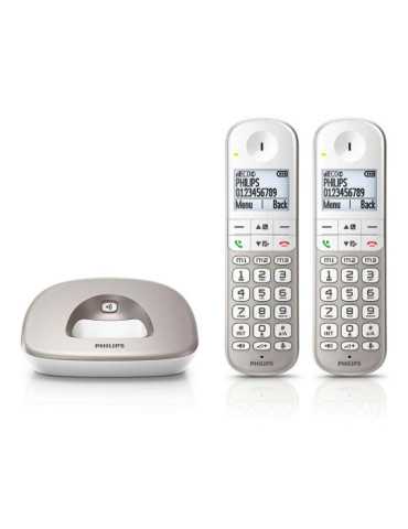Teléfono Duo Inalámbrico XL4902S Blanco y Gris PHILIPS 2