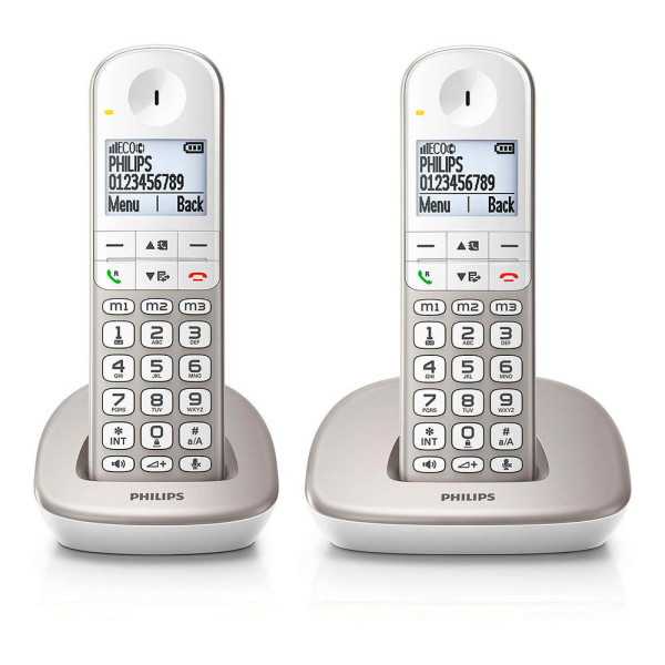 Teléfono Duo Inalámbrico XL4902S Blanco y Gris PHILIPS