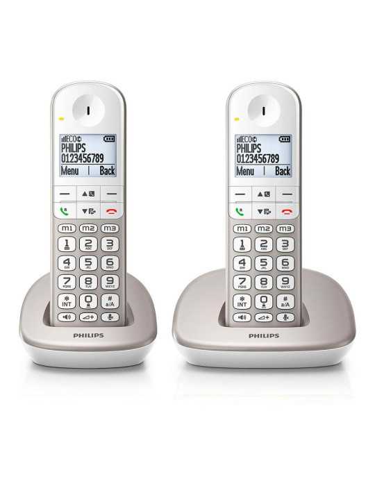 Teléfono Duo Inalámbrico XL4902S Blanco y Gris PHILIPS
