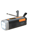 Radio Emergencia Solar + Manivela, Linterna LED 4 W, Powerbank 4500 mAh Ad 1920 ADLER