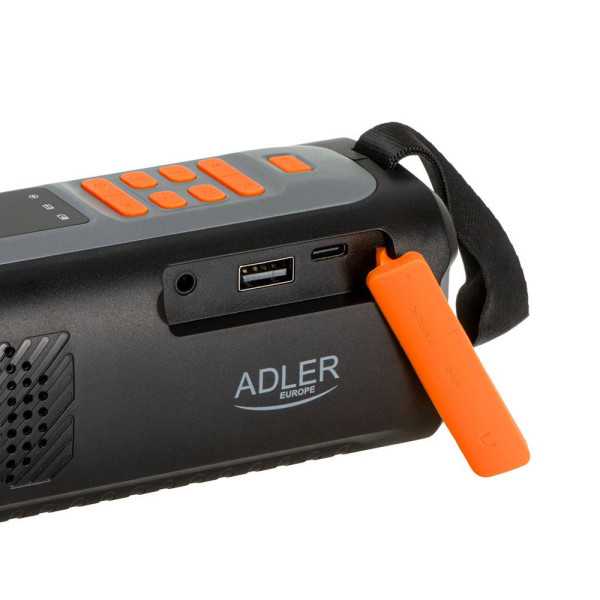 Radio Emergencia Solar + Manivela, Linterna LED 4 W, Powerbank 4500 mAh Ad 1920 ADLER