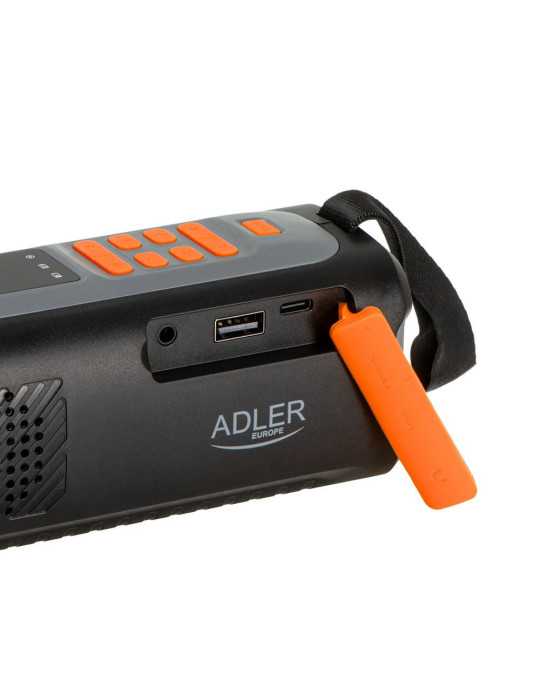 Radio Emergencia Solar + Manivela, Linterna LED 4 W, Powerbank 4500 mAh Ad 1920 ADLER