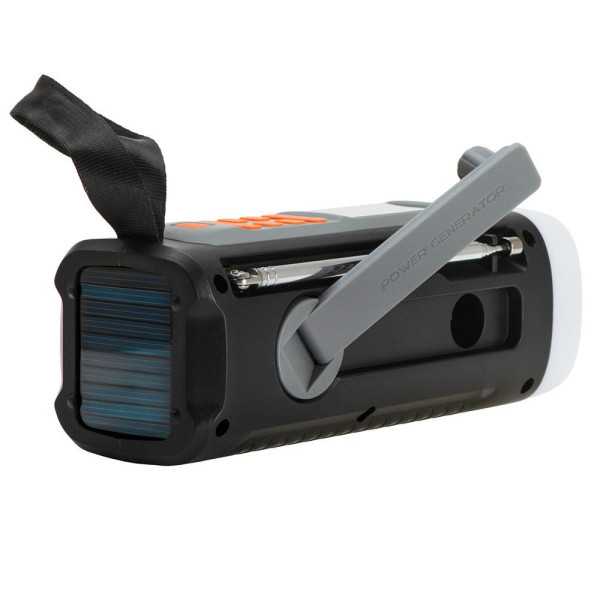 Radio Emergencia Solar + Manivela, Linterna LED 4 W, Powerbank 4500 mAh Ad 1920 ADLER