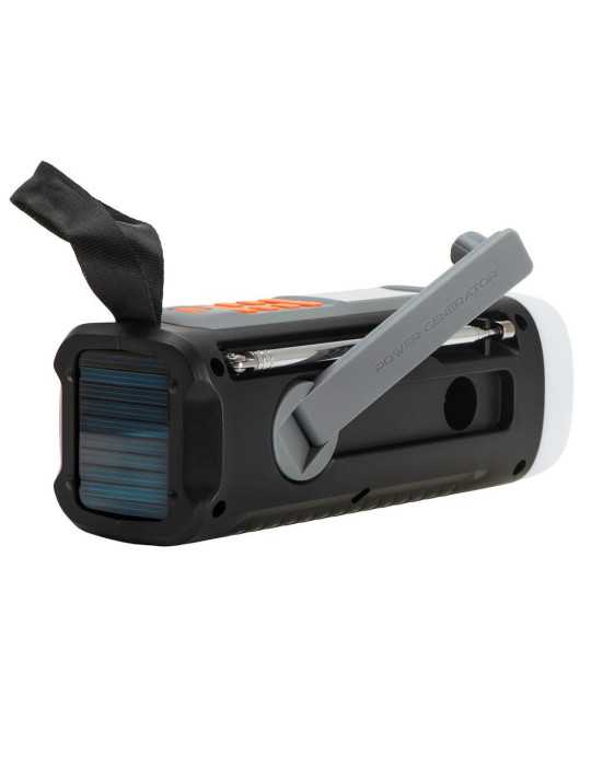 Radio Emergencia Solar + Manivela, Linterna LED 4 W, Powerbank 4500 mAh Ad 1920 ADLER