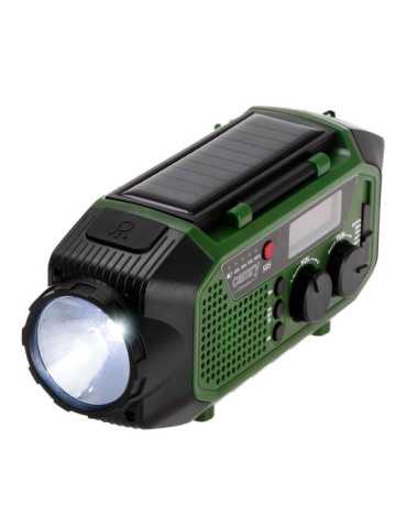 Radio Emergencia Multifunción Solar/Dinamo/Usb 4000 mAh CR1919, Verde, 181 x 72 x 82 mm CAMRY