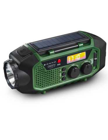 Radio Emergencia Multifunción Solar/Dinamo/Usb 4000 mAh CR1919, Verde, 181 x 72 x 82 mm CAMRY 2