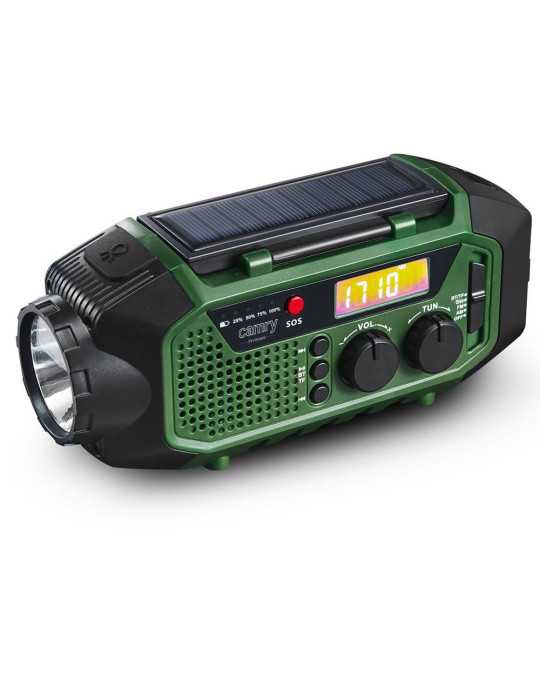 Radio Emergencia Multifunción Solar/Dinamo/Usb 4000 mAh CR1919, Verde, 181 x 72 x 82 mm CAMRY