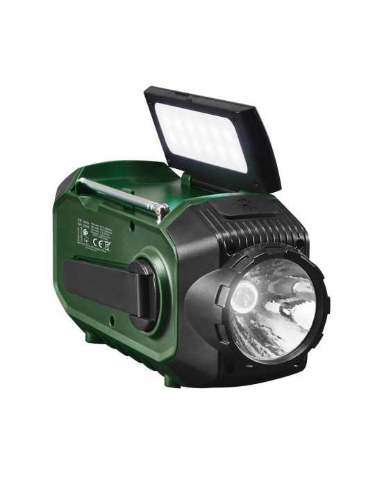 Radio Emergencia Multifunción Solar/Dinamo/Usb 4000 mAh CR1919, Verde, 181 x 72 x 82 mm CAMRY