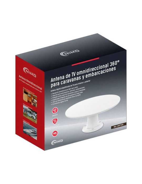 Antena Omnidireccional 360° TV Amplificada Tdt para Caravanas y Embarcaciones NIMO