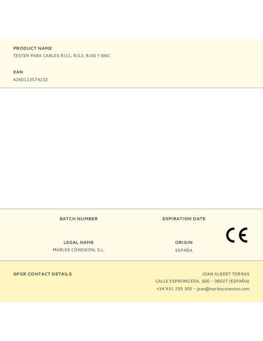 Tester para Cables RJ11, RJ12, RJ45 y Bnc LOGILINK