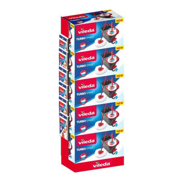 Expositor Pilada Turbo Smart. Contiene 5 Sets Turbo Smart y 6 Recambios 2EN1 VILEDA