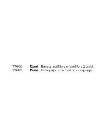 Expositor Sobremesa, 15 x Bayeta Actifibre + 12 x Estropajo Fce VILEDA 2