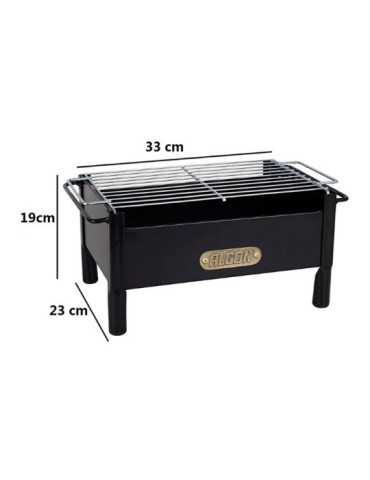 Barbacoa de Sobremesa de Hierro con Parrilla de Acero Inoxidable, 33 x 23 x 19 cm ALGON 2