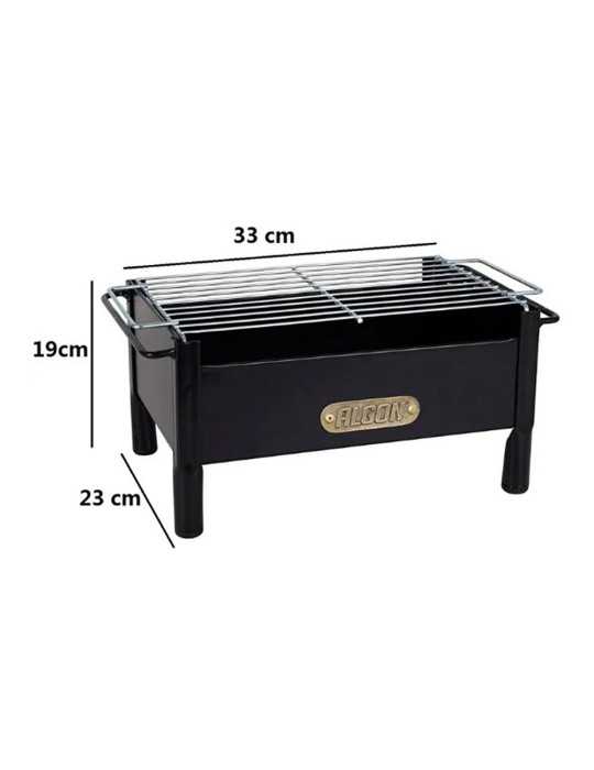 Barbacoa de Sobremesa de Hierro con Parrilla de Acero Inoxidable, 33 x 23 x 19 cm ALGON