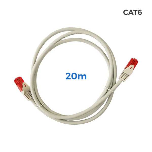 Cable UTP CAT.6 Latiguillo RJ45 Cobre Lszh Gris 20 m LOGILINK