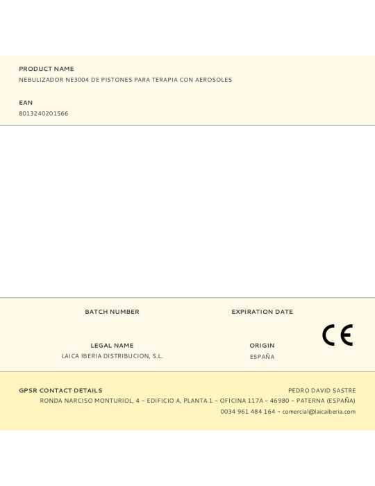 Nebulizador de Pistones para Terapia con Aerosoles, NE3004 LAICA