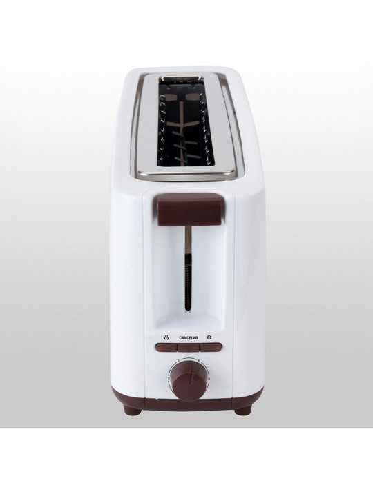 Tostadora Ranura Ancha 900 W, Blanca-Marrón JATA HOGAR