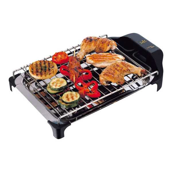Barbacoa Eléctrica 2400 W Inox, 42 x 26 x 7 cm JATA HOGAR