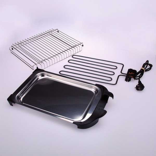 Barbacoa Eléctrica 2400 W Inox, 42 x 26 x 7 cm JATA HOGAR