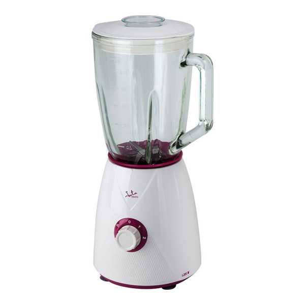 Batidora de Vaso de Cristal 1300 W, 1,5 l, Blanca-Violeta JATA HOGAR