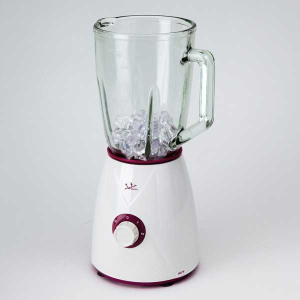 Batidora de Vaso de Cristal 1300 W, 1,5 l, Blanca-Violeta JATA HOGAR