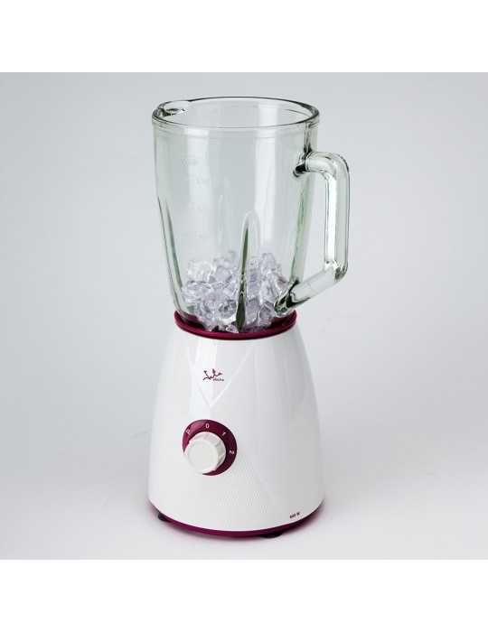 Batidora de Vaso de Cristal 1300 W, 1,5 l, Blanca-Violeta JATA HOGAR