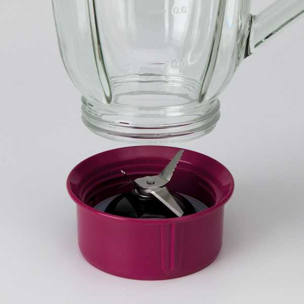 Batidora de Vaso de Cristal 1300 W, 1,5 l, Blanca-Violeta JATA HOGAR