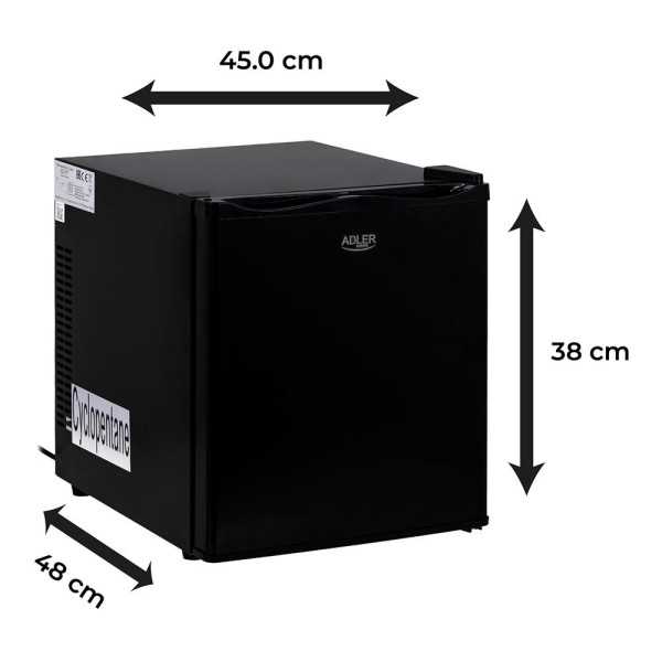 Refrigerador Termoeléctrico 28 l, 380 x 480 x 450 mm, Negro ADLER