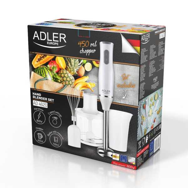 Batidora de Mano Ad 4620 800 W, Blanca ADLER