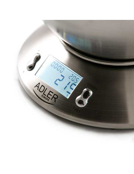 Báscula de Cocina con Bol 2 L, Inox, AD3134, Máximo 5 kg ADLER