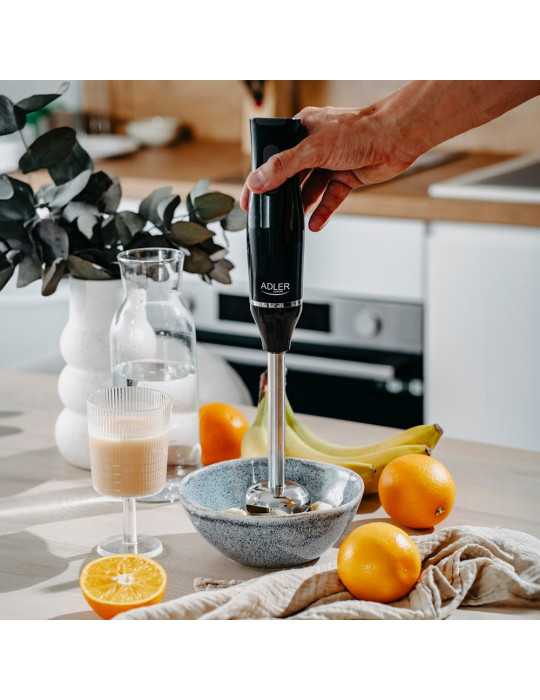 Batidora de Mano con Picadora y Vaso, AD4620, Negra, 800 W ADLER