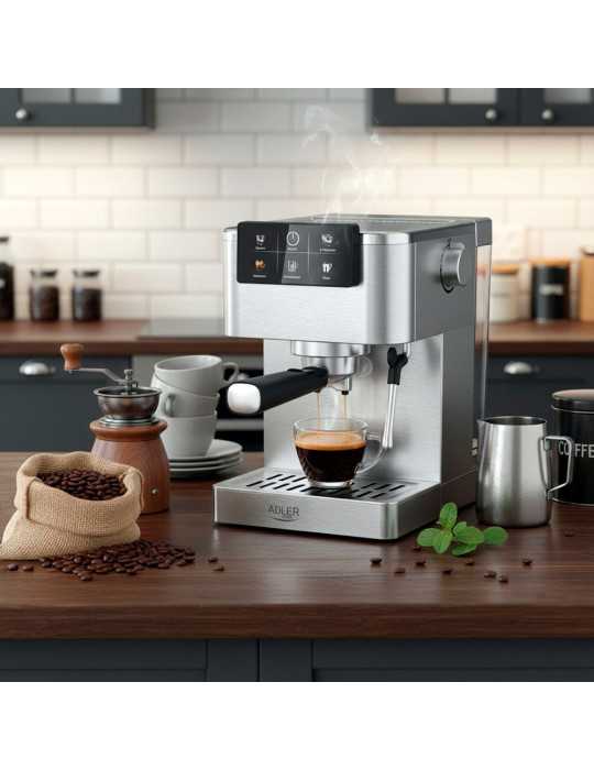 Cafetera Espresso 5 en 1 AD4390, Inox, 1350 W, 20 Bar ADLER