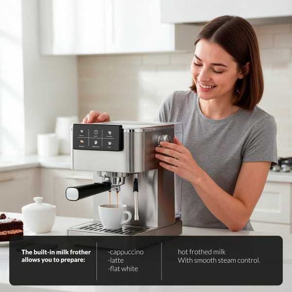 Cafetera Espresso 5 en 1 AD4390, Inox, 1350 W, 20 Bar ADLER