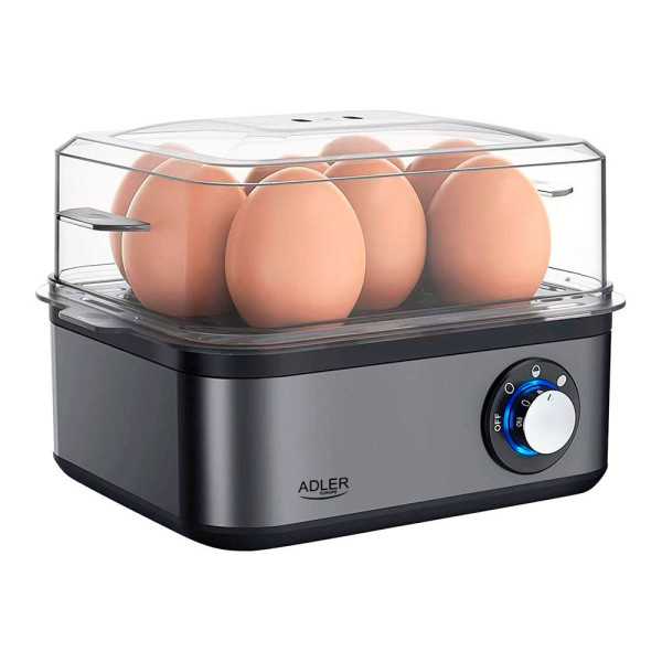 Cocedor de Huevos AD4486, Hasta 8 Huevos, Antracita, 800 W ADLER