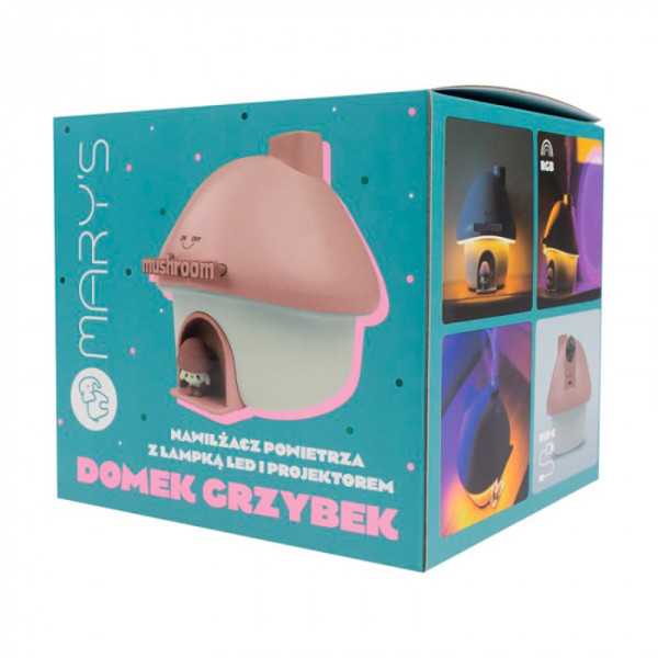 Humidificador con Luz LED RGB y Proyector Recargable Modelo Hongo Rosa MARY´S
