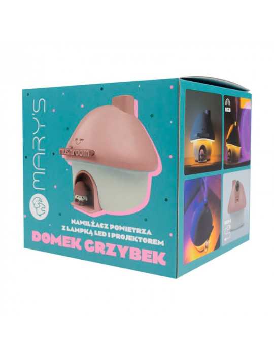 Humidificador con Luz LED RGB y Proyector Recargable Modelo Hongo Rosa MARY´S
