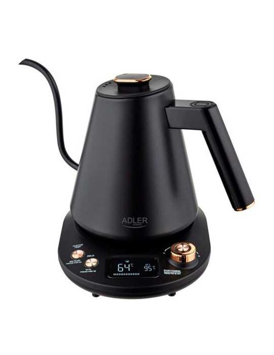 Hervidor de Agua AD1349, Metálico, Negro, 1 L 1100 W ADLER