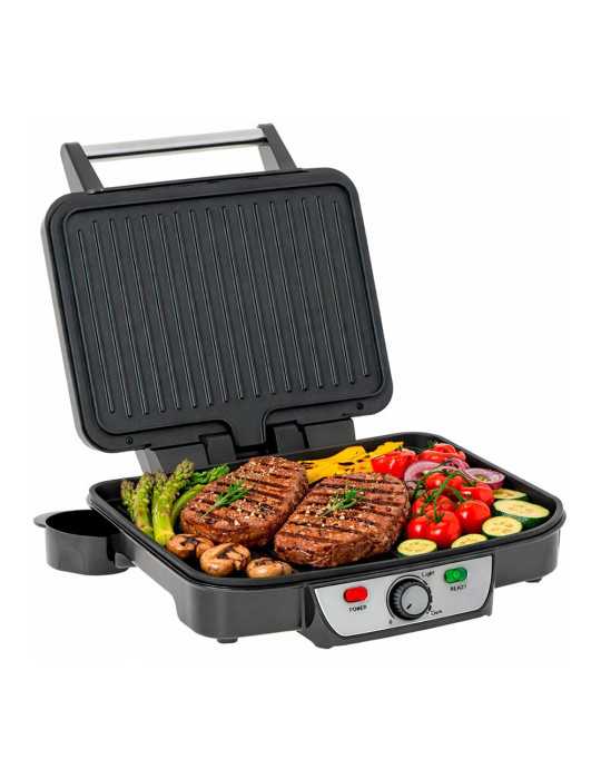 Grill Multifunción MS3050, Inox y Negra, 2500 W MESKO
