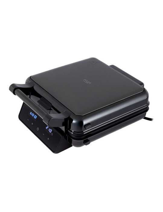 Sandwichera 4en1 AD3096 con Pantalla Táctil, Inox y Negra, 2200 W ADLER