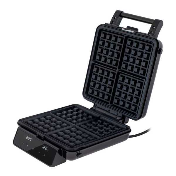 Sandwichera 4en1 AD3096 con Pantalla Táctil, Inox y Negra, 2200 W ADLER