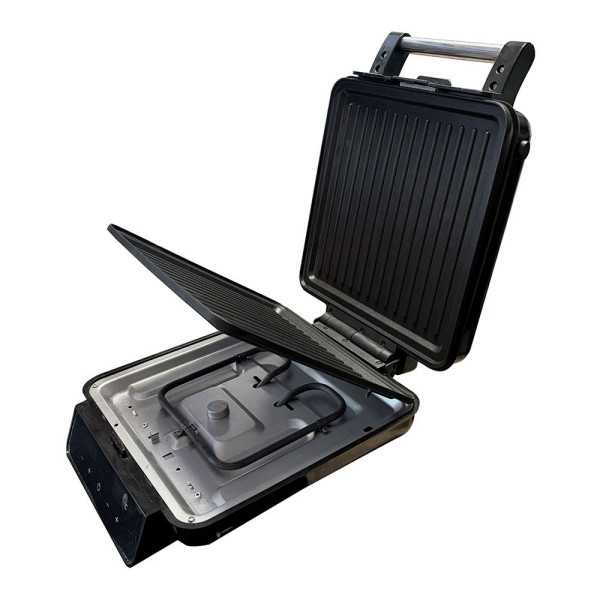 Sandwichera 4en1 AD3096 con Pantalla Táctil, Inox y Negra, 2200 W ADLER