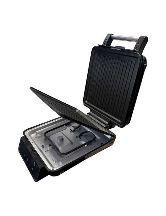 Sandwichera 4en1 AD3096 con Pantalla Táctil, Inox y Negra, 2200 W ADLER