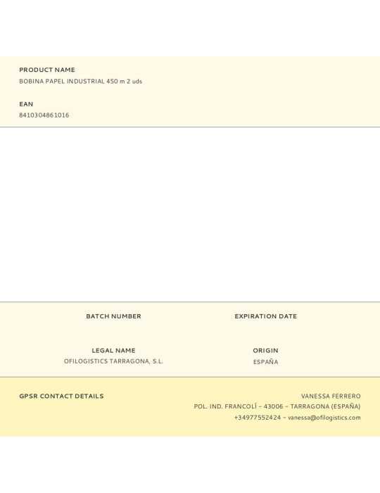 Bobina Papel Industrial 450 m 2 uds GOMA CAMPS