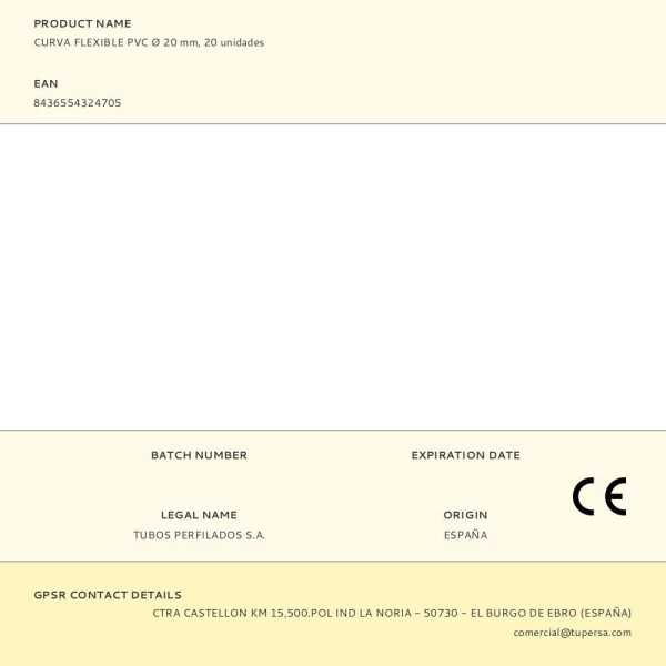 Curva Flexible PVC Ø 20 mm, 20 unidades TUPERSA