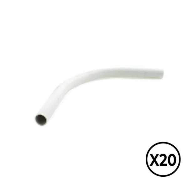 Curva Rígida PVC Ø 16 mm, Gris, 20 unidades TUPERSA